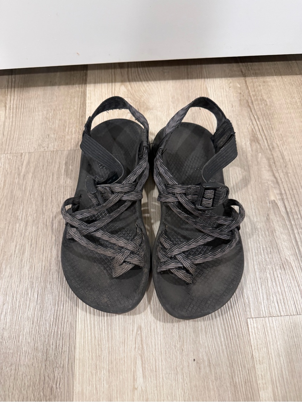 Chaco Women's Strappy Sport Sandals - Black and Gray Size 6